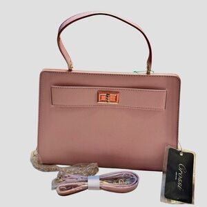 NWT Grossi New York Crossbody Bag Barbie Pink Faux Leather Gold Hardware NEW
